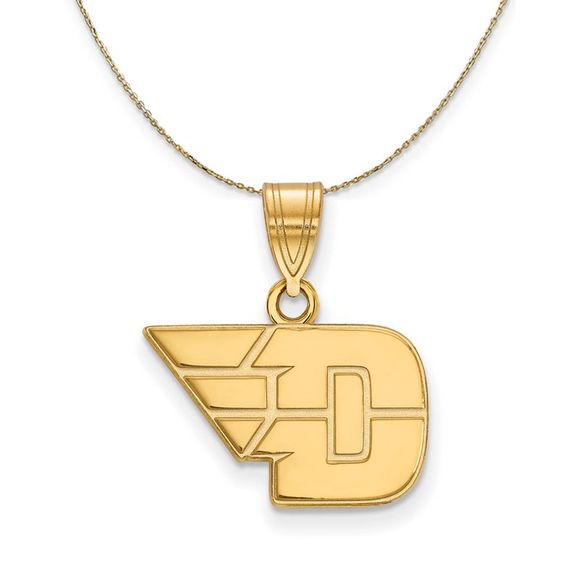 14k Yellow Gold U of Dayton Small Necklace - 24 Inch